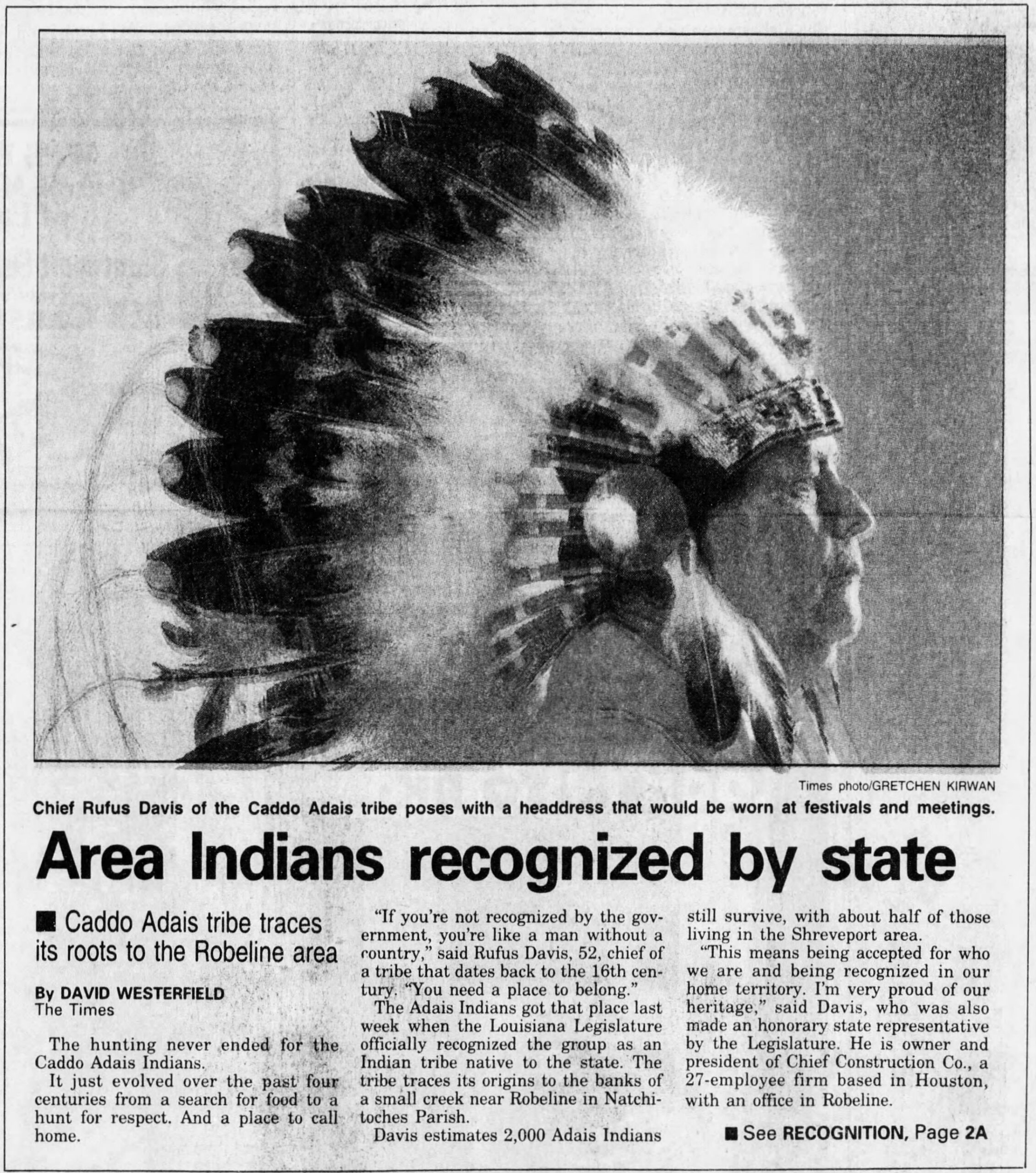 Area Indians recognized by state